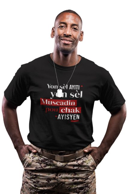 Yon Sel Haiti Male Tee Black